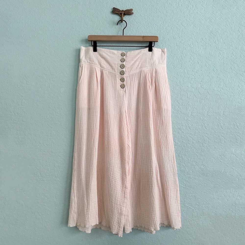 Charlie Paige•Light Pink Cropped Wide Leg Palazzo Pants